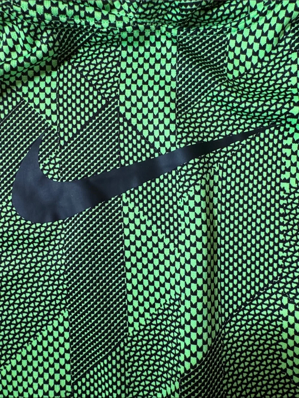 Nike Therma Fit Neon Green Patterned big logo Pullover Hoodie kids XL